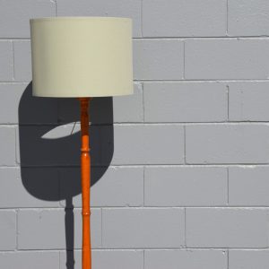 Teak Floor Lamp with Green Shade (Circa 1960s)