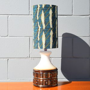 Ceramic White and Bronze Lamp with New Shade (Circa 1960-70s)