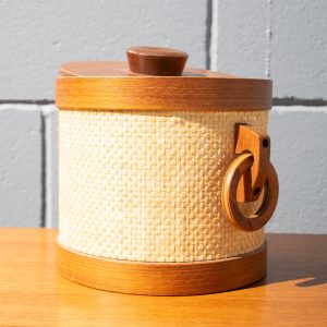 Teak & Rattan Ice Bucket (Circa 1970s)