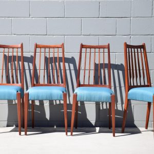 Four Danish Spindle Back Dining Chairs (Circa 1960s)