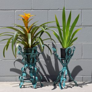 Brutalist Inspired Iron Plant Stands (Circa 1970s)
