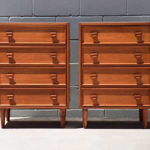 Two Parker Four Drawer Bedside Tables (Circa 1970s)