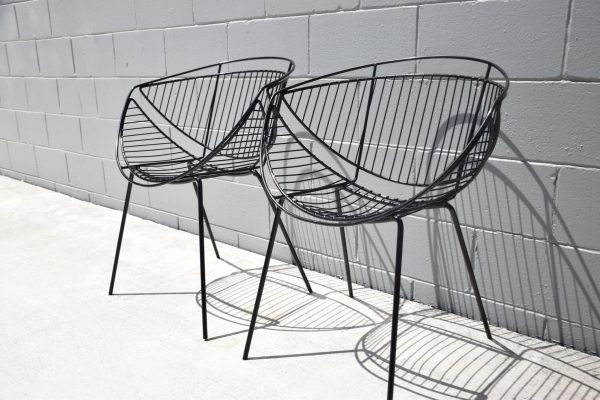 Two Saucer Outdoor Chairs & Table (Circa 1950s) - Image 4