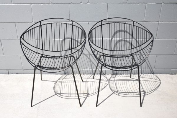 Two Saucer Outdoor Chairs & Table (Circa 1950s) - Image 5