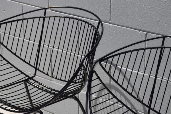 Two Saucer Outdoor Chairs & Table (Circa 1950s) - Image 6