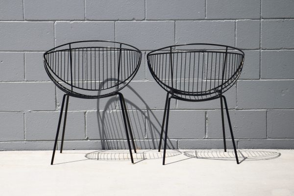 Two Saucer Outdoor Chairs & Table (Circa 1950s) - Image 7