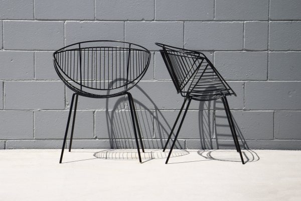 Two Saucer Outdoor Chairs & Table (Circa 1950s) - Image 2