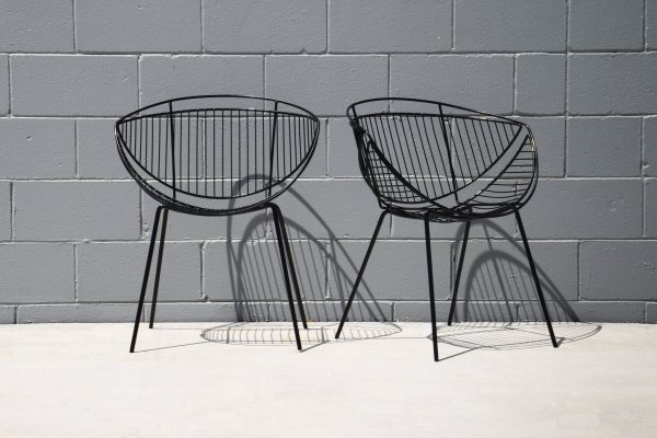 Two Saucer Outdoor Chairs & Table (Circa 1950s)