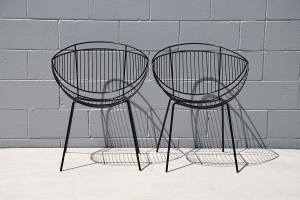 Two Saucer Outdoor Chairs & Table (Circa 1950s) - Image 3