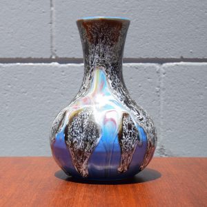 Mid Century Blue Drip Vase (Circa 1970s)