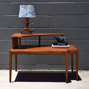 DQF Two-Tier Corner Coffee Table (Circa 1970s)