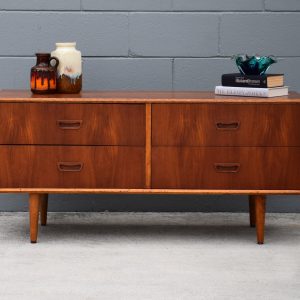 Mid Century Lowline Four Drawer Sideboard (Circa 1960s)