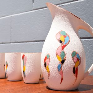 Mid Century 7 Piece Ceramic Drink Set (Circa 1960s)