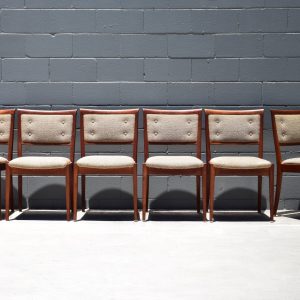 Parker Cream Button Back Dining Chairs (Circa 1970s)