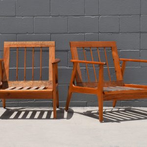 Pair of Mid-Century Spindle Back Armchairs (Circa 1970s)