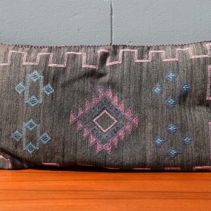 Large Cactus Silk Lumbar Cushion - Black