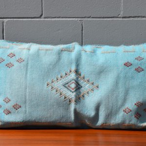 Large Cactus Silk Lumbar Cushion - Blue