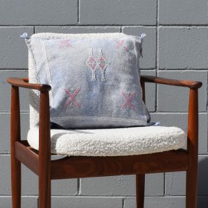 Square Cactus Silk Cushion - Blue (Brand New)