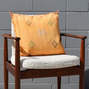 Square Cactus Silk Cushion - Yellow (Brand New)