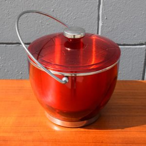Red Plastic Ice Bucket (Circa 1960s)