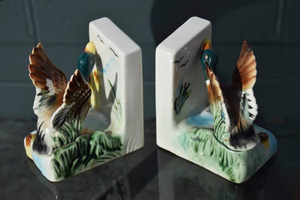 Mid Century Ceramic Flying Duck Bookends (Circa 1950s) - Image 3