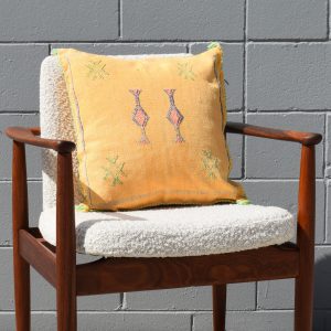 Square Cactus Silk Cushion - Yellow