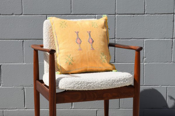 Square Cactus Silk Cushion - Yellow