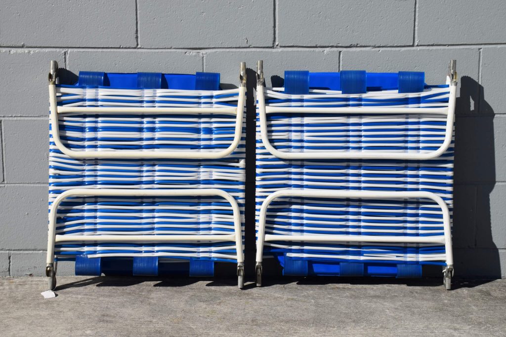 Retro Blue & White Banana Lounges Structured Rebellion