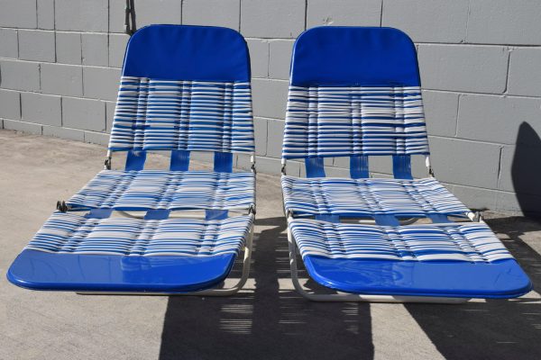 Retro Blue & White Banana Lounges - Image 6