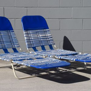 Retro Blue & White Banana Lounges