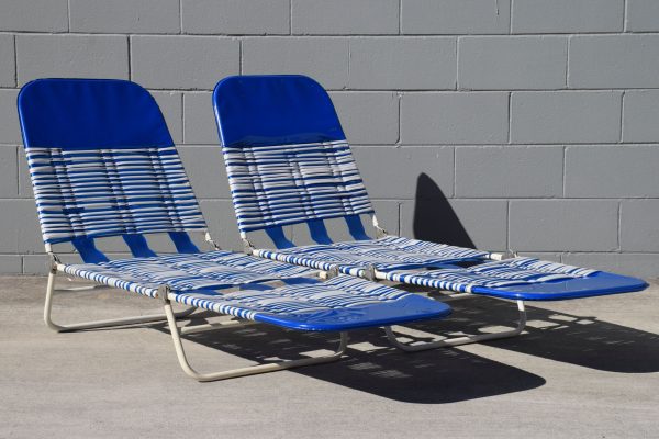 Retro Blue & White Banana Lounges