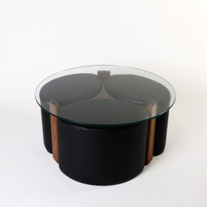 TH Brown Rondo Pouffe' Table Suite
