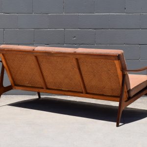 Parker Rattan Back Three Seater Lounge (Circa 1960s)
