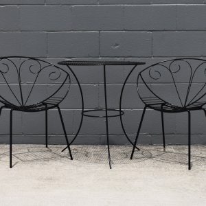 Black Outdoor Saucer Setting (Circa 1950s)