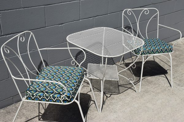 Upholstered Outdoor Wire Setting (Circa 1950s) - Image 3