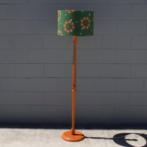 Teak Floor Lamp with Green Shade (Circa 1960s)