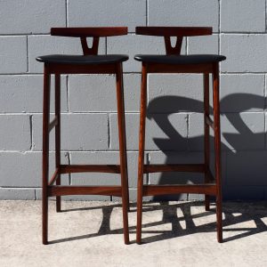 Pair of Rosewood Bar Stools by Erik Buch for Dyrlund Denmark