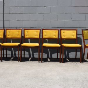 Six Parker Button Back Dining Chairs (Circa 1970s)