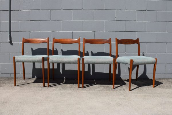 Four Custom Fabric Fler 64 Dining Chairs (Circa 1964)