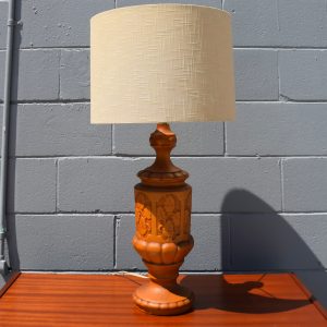 XL Ceramic Lamp with Cream Shade (Circa 1970s)
