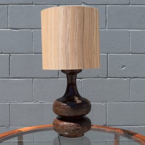 Mid Century Gourd Ceramic Lamp with Silk Shade (Circa 1970s)