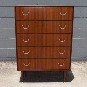 Meredew (UK) Five-Drawer Tallboy (Circa 1970s)