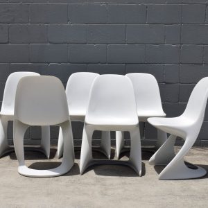 Six Casalino Casala Armless Outdoor Chairs (Circa 1970s)