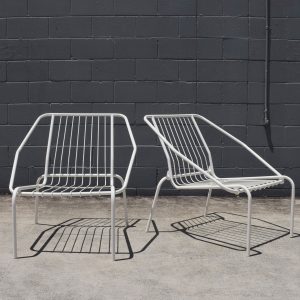 Restored Retro White Outdoor Chairs