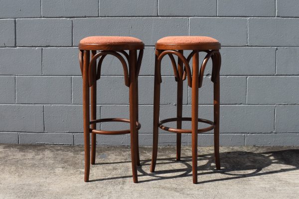 Pair of Mid Century Bentwood Stools (Circa 1970s)