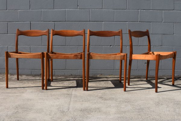 Four Custom Fabric Fler 64 Dining Chairs (Circa 1964)