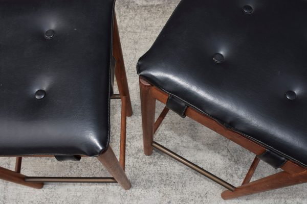 Two Black Parker Bar Stools (Circa 1960s) - Image 3