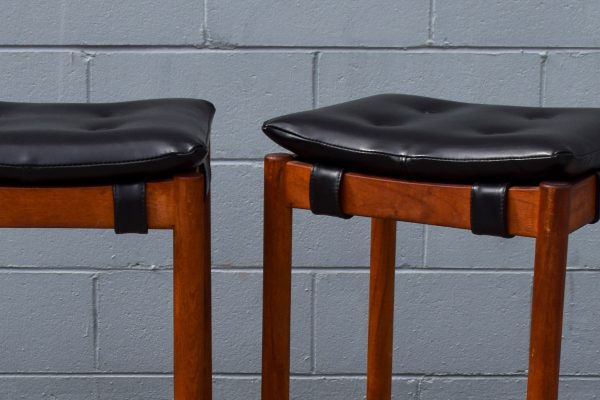 Two Black Parker Bar Stools (Circa 1960s) - Image 2
