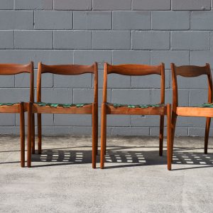 Four Custom Fabric Fler 64 Dining Chairs (Circa 1964)