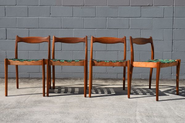 Four Custom Fabric Fler 64 Dining Chairs (Circa 1964)